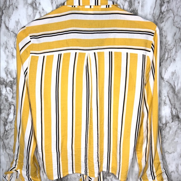 Stripped yellow, black and white blouse - Picture 6 of 6